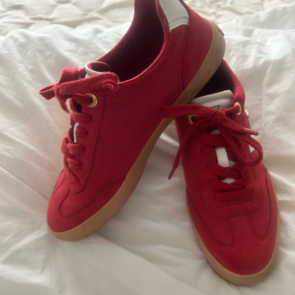 Guess Red Sneakers with Gold Logo